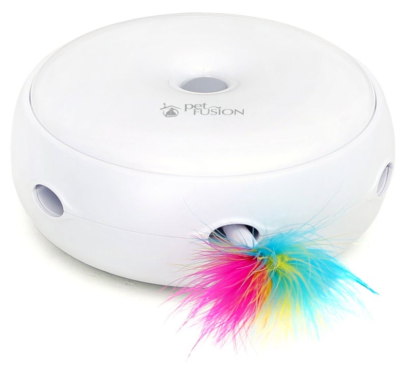 PetFusion [New & Improved Ambush Interactive Electronic Cat Toy w/Rotating Feather. (Quiet, 3 Modes, Nighttime Light, Auto Shut-Off, Batteries Incl). Replacement Feathers Available. 12 Month Warranty - Image 2